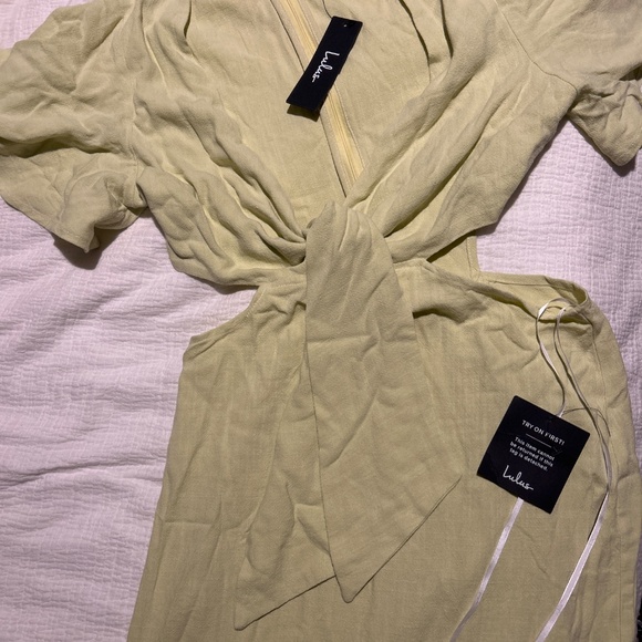 Lulus Summer Journey Light Green Tie-front Cutout Midi Dress - Size M - Picture 2 of 3